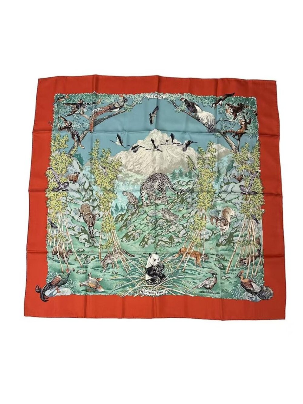 Hermes Scarf Silk Carre 90 Sichuan Orange